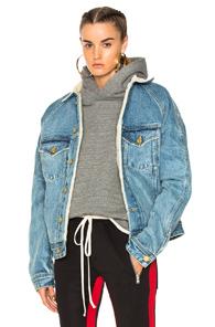Fear Of God Selvedge Lined Trucker Jacket In Blue