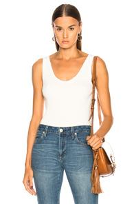 Amo Crop Rib Tank In White
