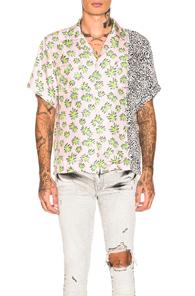 Amiri Split Palm Leopard Shirt In Animal Print,green,white,pink,polka Dots,tropical
