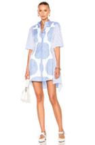 Stella Mccartney Stripe Shirting Short Sleeve Dress In Blue,stripes