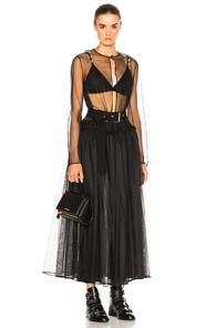 Givenchy Technical Tulle Dress With Belt In Black