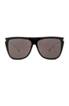 Saint Laurent Bold Oversized Flat-top Sunglasses In Black
