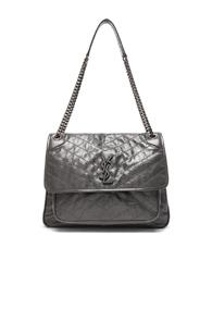 Saint Laurent Large Monogramme Niki Chain Bag In Gray