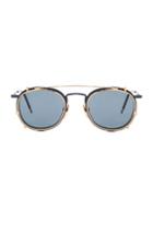 Thom Browne Clip On Sunglasses In Blue,metallics
