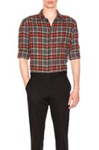 Haider Ackermann Classic Shirt In Checkered & Plaid,gray,red