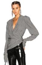 Magda Butrym Ronda Top In Black,stripes