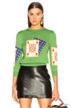 Loewe Playing Card Sweater In Abstract,green