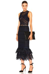 Jonathan Simkhai Lattice Embroidered Dress In Blue