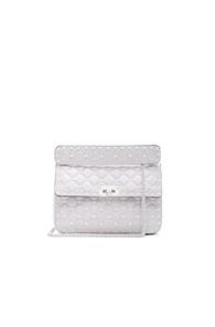 Valentino Medium Quilted Rockstud Spike Shoulder Bag In White