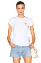 Comme Des Garcons Play Gold Heart Emblem Tee In White