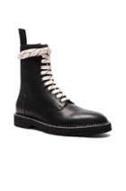 Maison Margiela Light Brushed Leather Combat Boots In Black