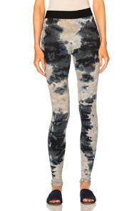 Enza Costa Rib Cuffed Legging In Abstract,blue,gray,ombre & Tie Dye