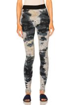 Enza Costa Rib Cuffed Legging In Abstract,blue,gray,ombre & Tie Dye