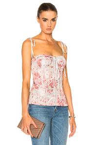 Brock Collection Tabitha Top In Gray,pink,floral