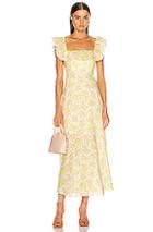 Zimmermann Goldie Ruffle Long Dress In Floral,yellow