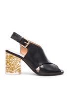 Maison Margiela Leather Slingback Heels In Black