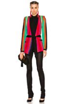 Balmain Stripe Knit Jacket In Abstract,black,green,orange,pink,purple