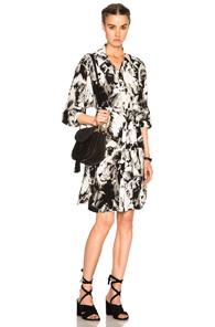 Roberto Cavalli Crepe De Chine Printed Dress In Abstract