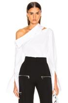 Monse Diagonal Slashed Shoulder Shirt In White