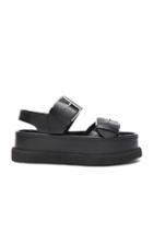 Stella Mccartney Leather Buckle Sandals In Black