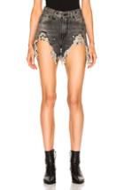 R13 Shredded Slouch Short In Gray
