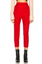 Alexander Mcqueen Light Wool Silk High Waisted Cigarette Trousers In Red