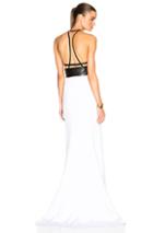Kaufmanfranco Boarded Crepe Gown In Black,white