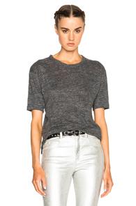 Isabel Marant Etoile Keiran Linen Tee In Gray