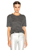 Isabel Marant Etoile Keiran Linen Tee In Gray