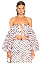 Retrofete Betsy Top In Abstract,red,stars,white
