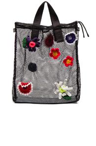 Christopher Kane Mesh Easy Shopper In Black,floral