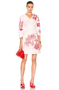 Fendi V Neck Printed Mini Dress In Pink