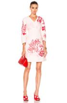 Fendi V Neck Printed Mini Dress In Pink