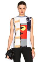 Victoria Beckham Sleeveless Multipatch Tee In White,abstract