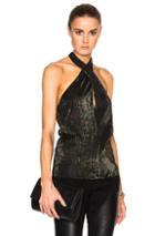 Rosetta Getty Wrap Halter Top In Black,metallics