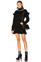 Alexander Mcqueen Lace Up Chunky Knit Mini Dress In Black