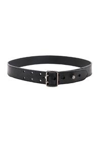 Saint Laurent Wide Leather Belt In Black