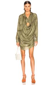 Jacquemus Saabi Dress In Abstract,green,polka Dots