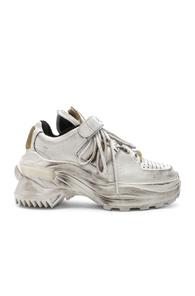 Maison Margiela Leather Sneakers In White
