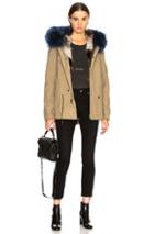 Mr & Mrs Italy Canvas Parka With Raccoon & Fox Fur Trim In Neutral