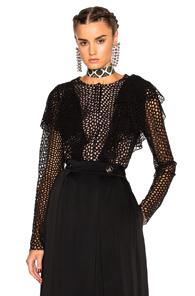 Lanvin Ruffle Trim Top In Black