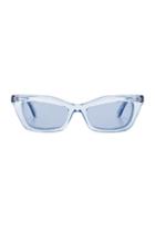 Balenciaga Rectangular Cat Eye Sunglasses In Blue