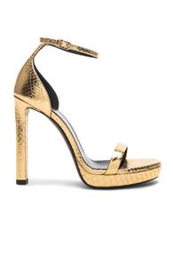 Saint Laurent Hall Ankle High Heels In Metallic,animal Print