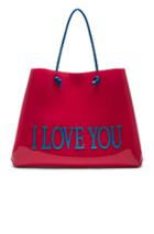 Alberta Ferretti I Love You Large Tote In Red