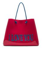 Alberta Ferretti I Love You Large Tote In Red