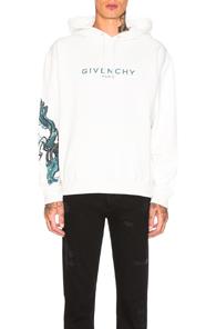 Givenchy Dragon Logo Hoodie In White