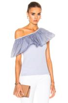 Maryam Nassir Zadeh Alina Ruffle Top In Blue