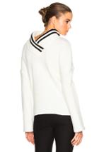 Frankie Reverse Varsity Sweater In White