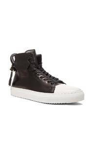 Buscemi 125 Mm High Top Leather Sneakers In Black