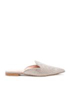 Alberta Ferretti Crystal Embellished Mules In Metallic Silver